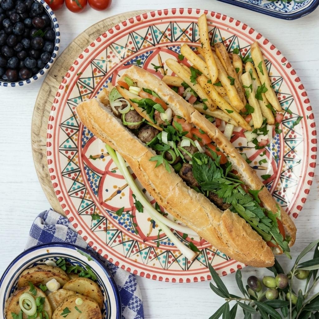 Sandwich poulet kefteji